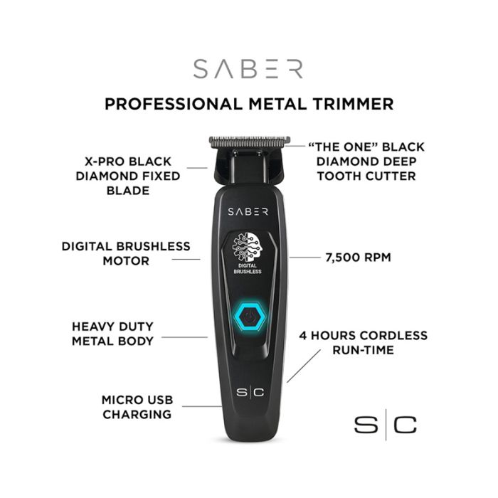StyleCraft - S|C Tagliacapelli Saber Metal Trimmer Black